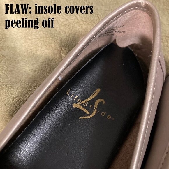 NIB Vintage Life Stride Pride Gold Leather Loafers Size 8.5M - Picture 9 of 12